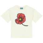 Girls Ivory Logo & Poppy T-Shirt, 1, hi-res