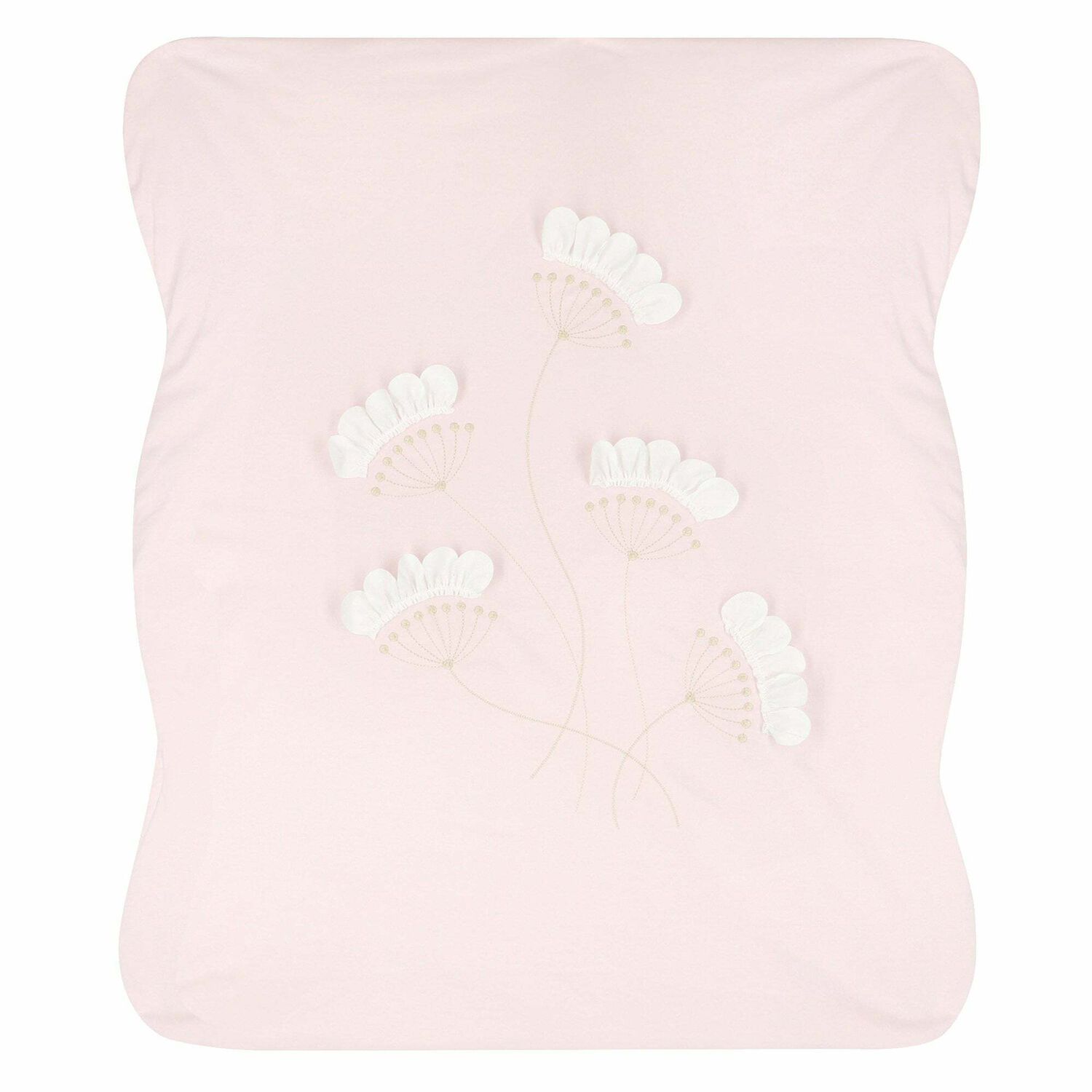 Baby Girls Pink & White Floral Blanket, 1, hi-res