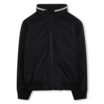 Boys Black Logo Padded Jacket
