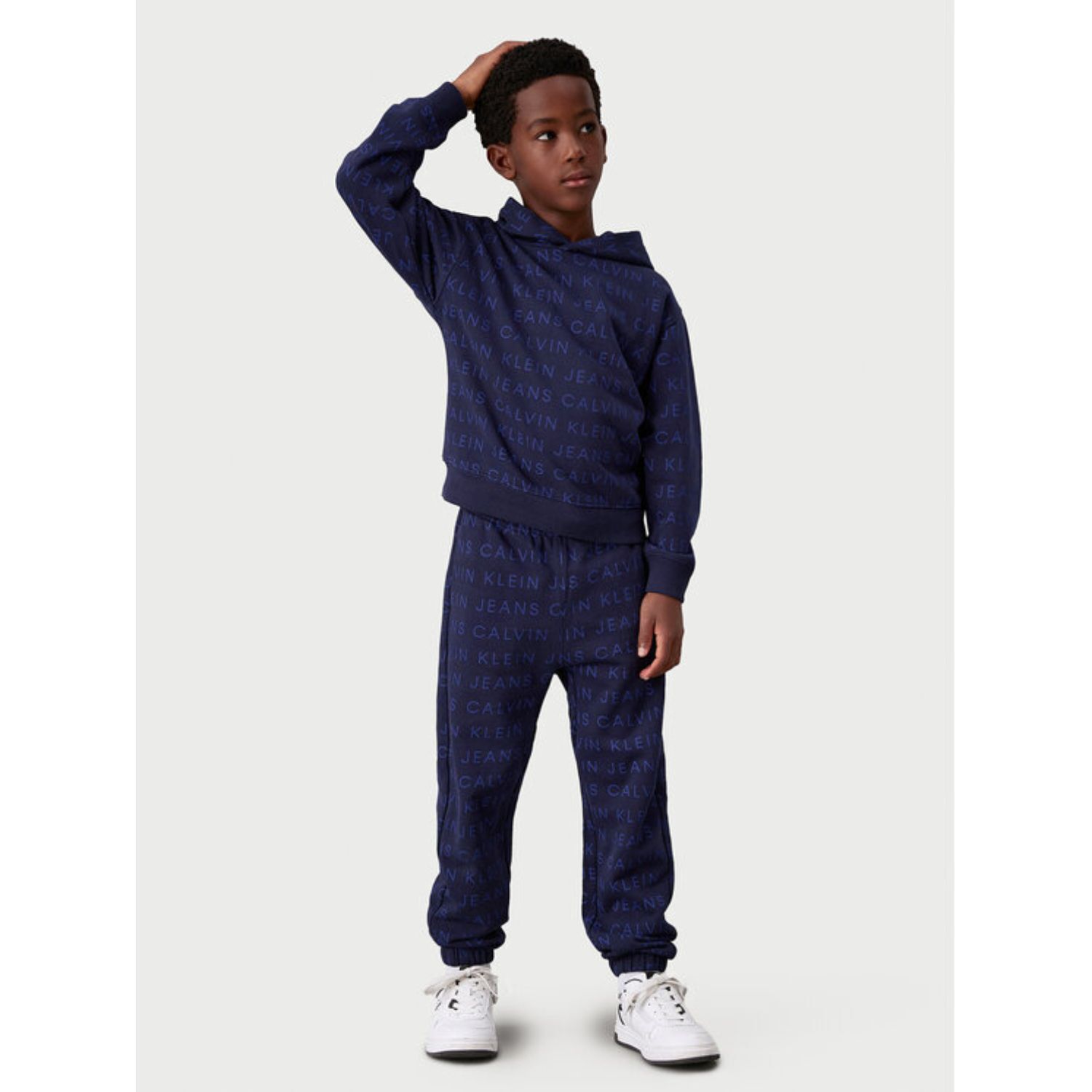 Boys Navy Blue Logo Joggers, 1, hi-res image number null