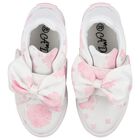 Girls White & Pink Floral Velcro Trainers, 1, hi-res