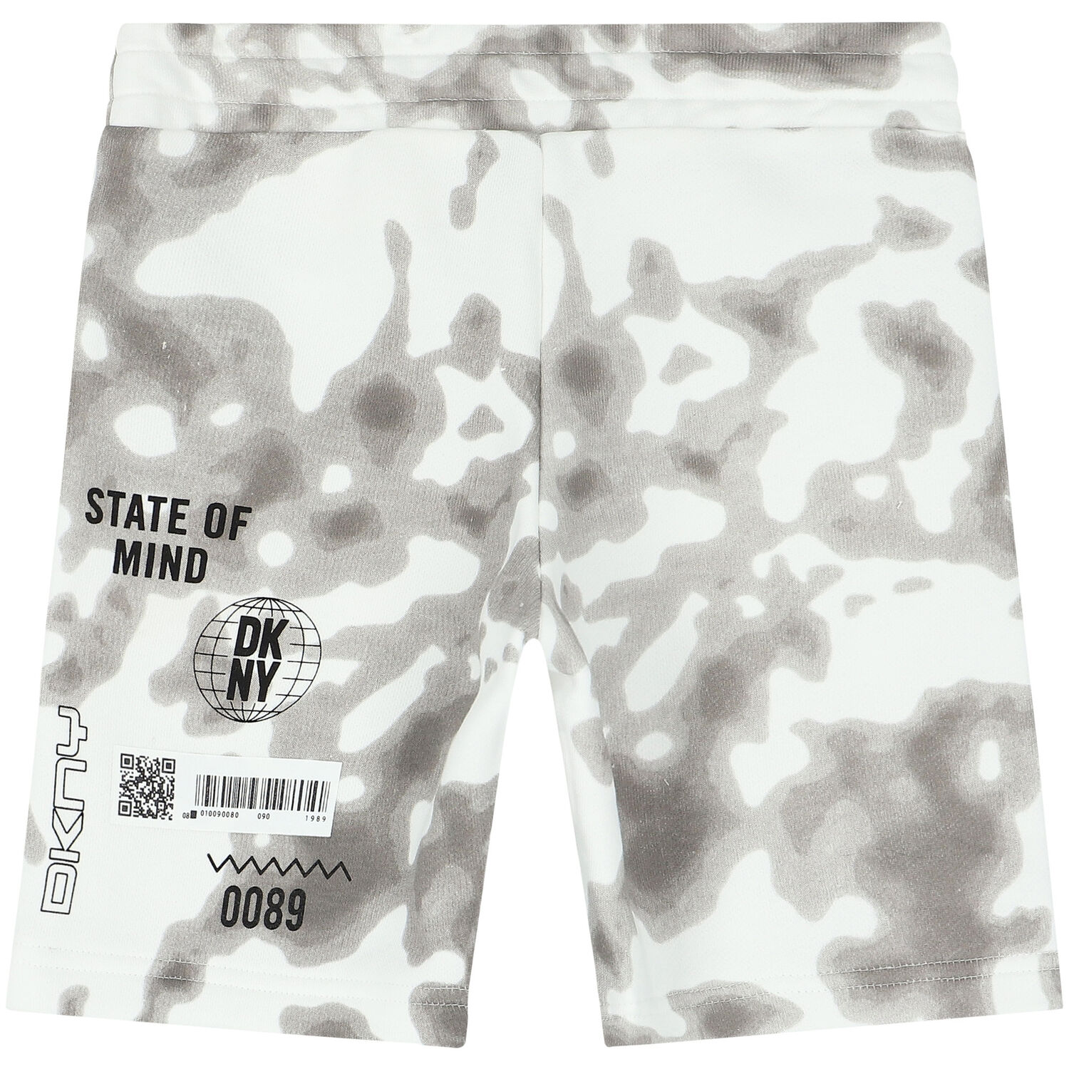 White & Grey Logo Shorts, 1, hi-res
