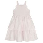 Girls Pink & White Stripe Dress Set, 1, hi-res