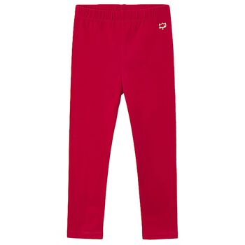 Girls Red Logo Leggings