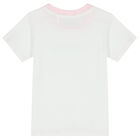 Baby Girls White Logo T-Shirt, 2, hi-res