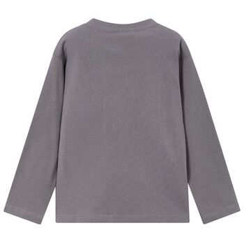 Boys Grey Dinosaur Long Sleeve Top