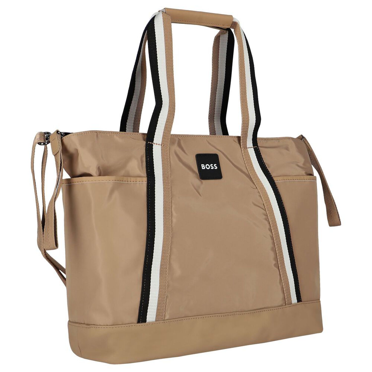 Beige Logo Baby Changing Bag, 1, hi-res