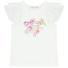 Girls White & Green Floral Skirt Set, 1, hi-res