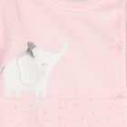 Baby Girls Pink Elephant Babygrow, 2, hi-res