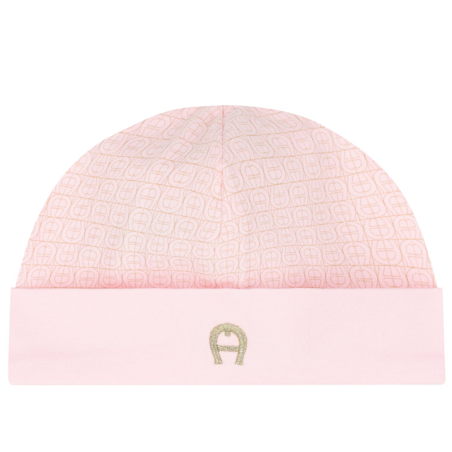 Baby Girls Pink & Gold Logo Hat, 3, hi-res