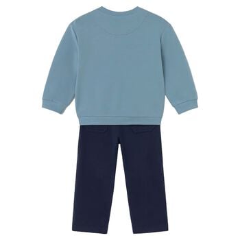 Younger Boys Blue & Navy Blue Tiger Trouser Set