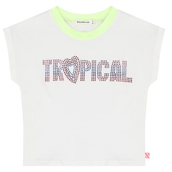 Girls White Embellished T-Shirt