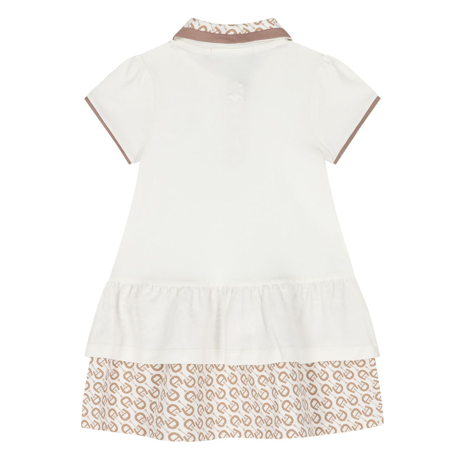 Younger Girls Ivory Logo Polo Dress, 1, hi-res