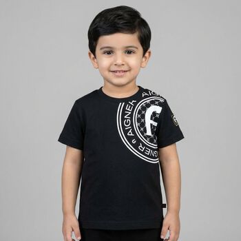 Younger Boys Black Logo T-Shirt