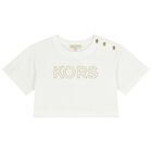 Girls White Logo T-Shirt, 1, hi-res
