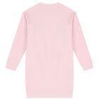 Girls Pink Logo Sweatshirt Dress, 1, hi-res