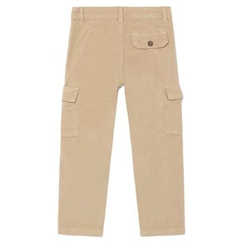 Boys Beige Cargo Trousers