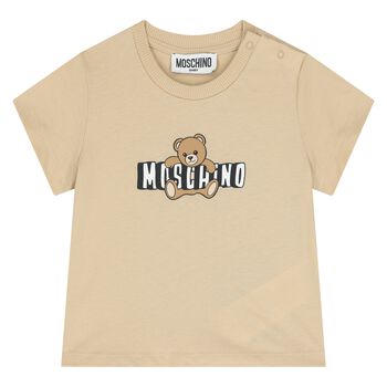 Younger Beige Teddy Bear Logo T-Shirt