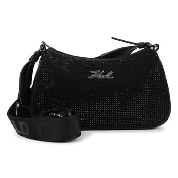 Girls Black Embellished Logo Handbag