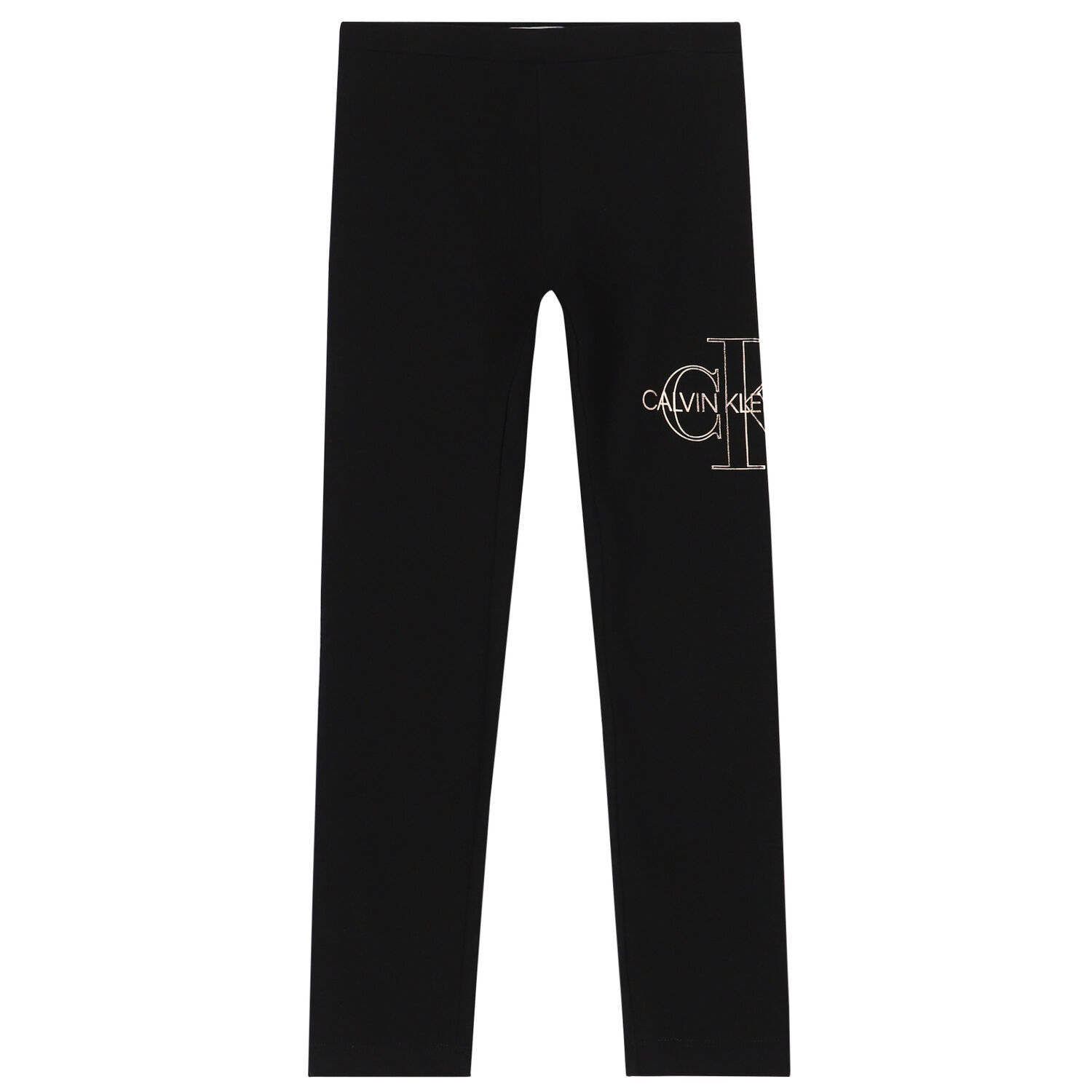 Girls Black Logo Leggings, 1, hi-res
