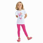 Girls White & Pink Flower Leggings Set, 1, hi-res