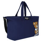 Navy Blue Teddy Bear Logo Baby Changing Bag, 1, hi-res