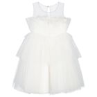 Girls Ivory Ruffle Tulle Dress, 1, hi-res