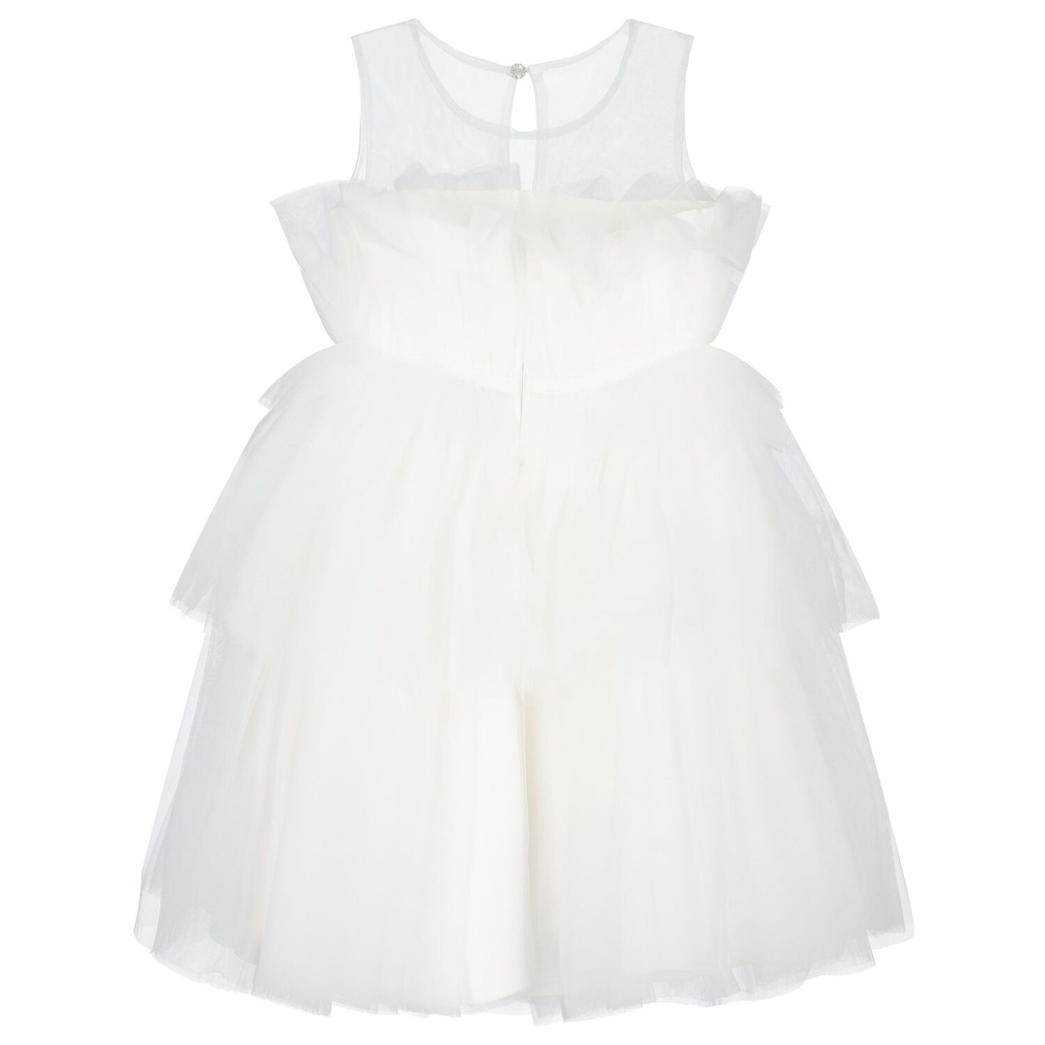 Girls Ivory Ruffle Tulle Dress, 1, hi-res image number null