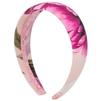 Girls Pink Peony Headband