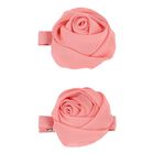 Girls Pink Rosebud Hairclips ( 2-Pack ), 3, hi-res