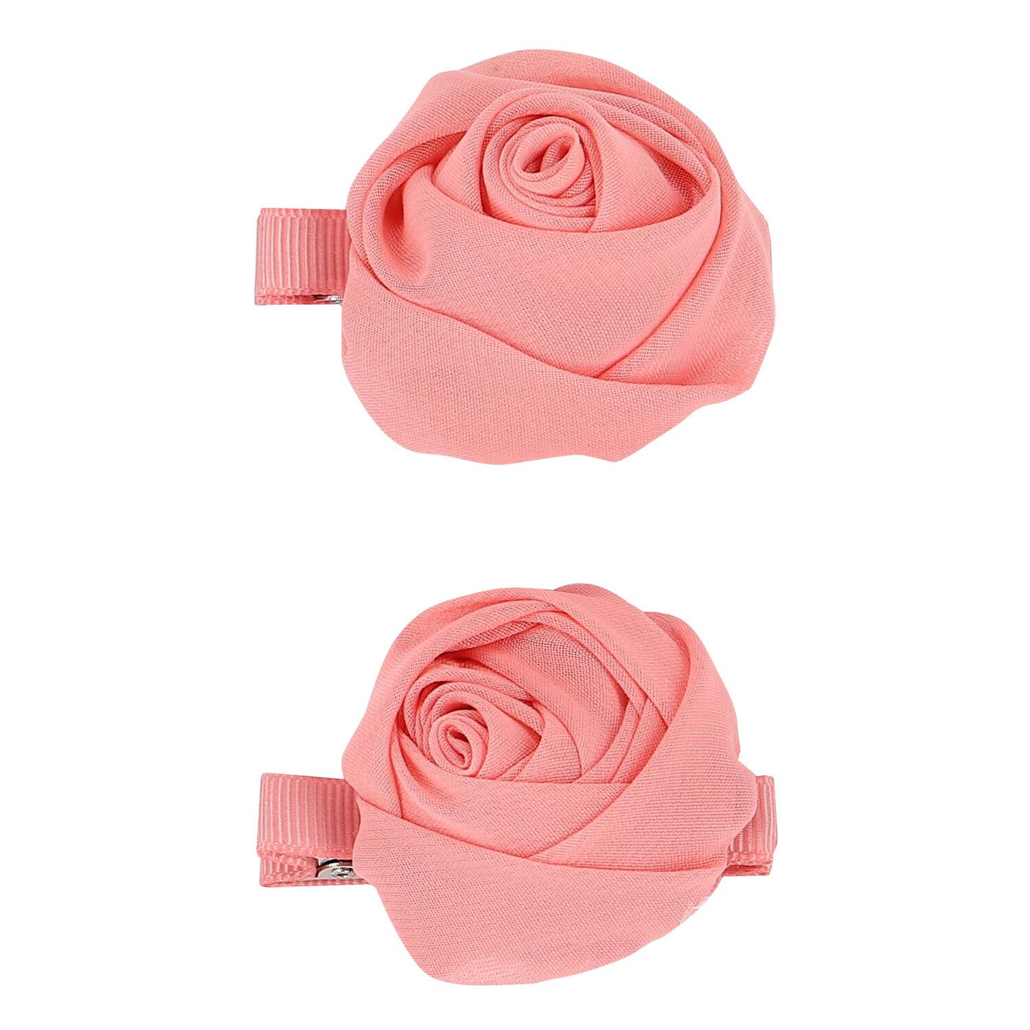 Girls Pink Rosebud Hairclips ( 2-Pack ), 3, hi-res image number null