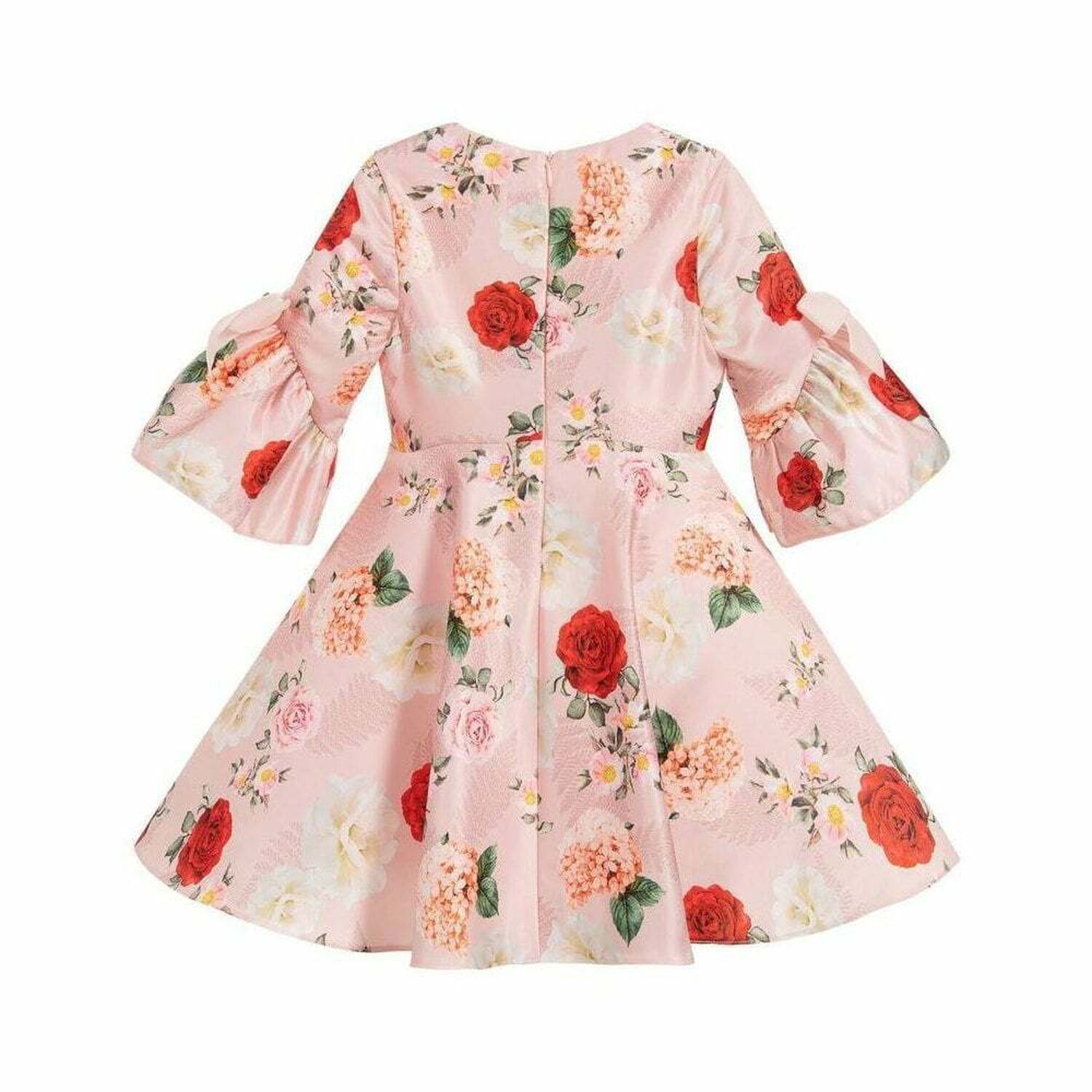 Girls Pink Satin Dress, 1, hi-res