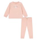 Younger Girls Pink Logo Tracksuit, 8, hi-res