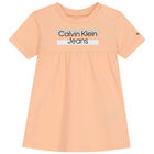 Younger Girls Coral Logo Dress, 2, hi-res