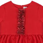 Girls Red Ruffled Dress, 1, hi-res