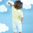 Boys Yellow & Blue Logo Short Set, 1, hi-res