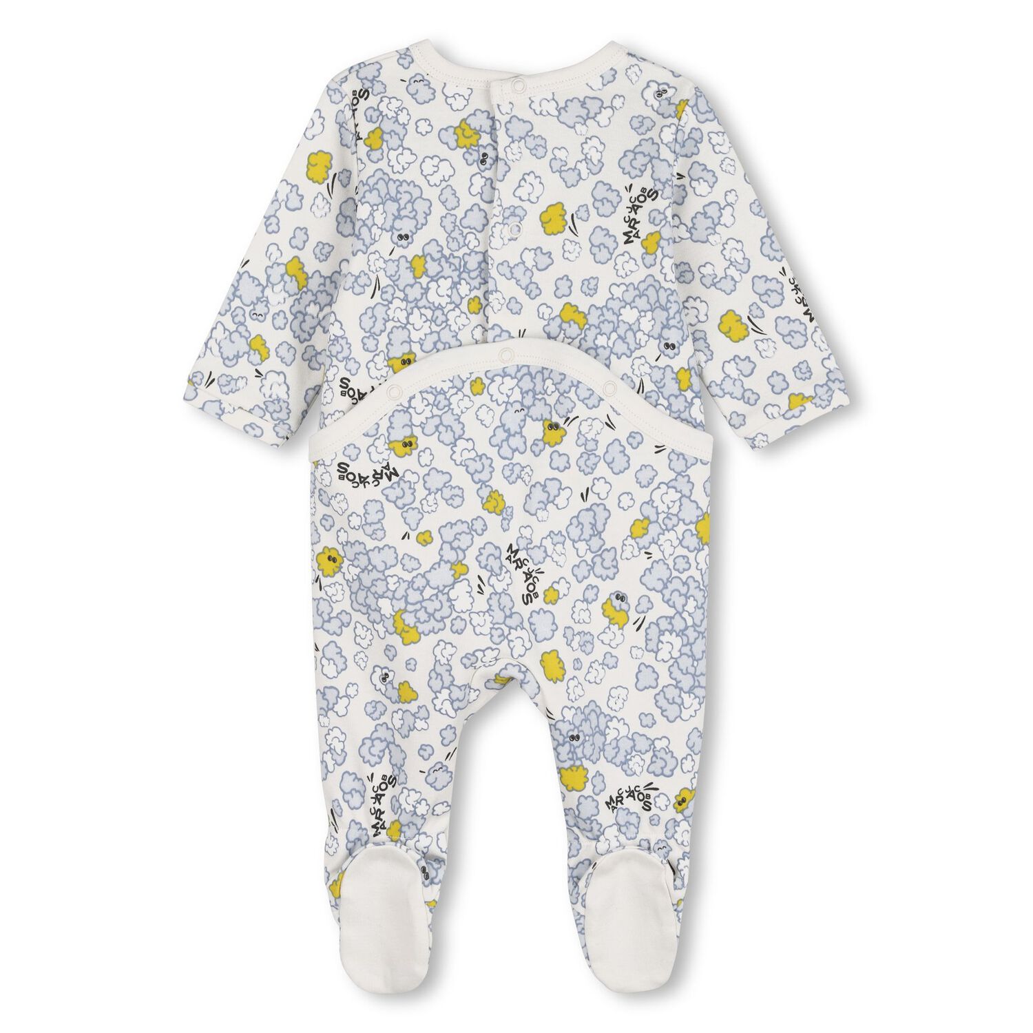 Ivory & Blue Popcorn Logo Babygrow Gift Set, 1, hi-res