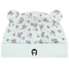 Baby Boys Blue Teddy Bear Logo Hat , 2, hi-res