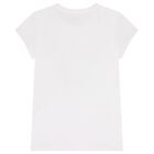 Girls White Logo T-Shirt, 1, hi-res