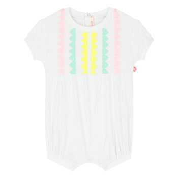 Baby Girls White Heart Romper