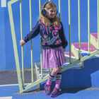 Girls Navy Blue & Pink Logo Trainers&Acirc;&nbsp;, 1, hi-res