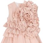 Girls Pink Ruffle Flower Dress, 2, hi-res