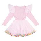 Girls Pink Unicorn  Tulle Dress, 1, hi-res