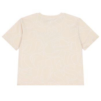 Girls Beige Logo T-Shirt