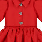 Girls Red Satin Dress, 1, hi-res