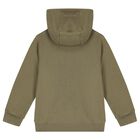 Boys Green Logo Hooded Top, 1, hi-res