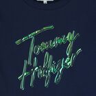 Girls Navy Holographic Logo T-Shirt, 1, hi-res