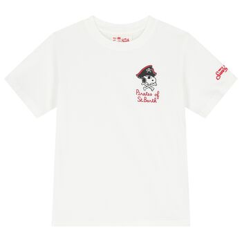 Boys White Pirates of St Barth Snoopy T-Shirt