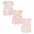 Girls Pink & White Rompers (3 Pack), 2, hi-res
