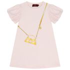 Girls Pink Bag Logo Dress, 3, hi-res